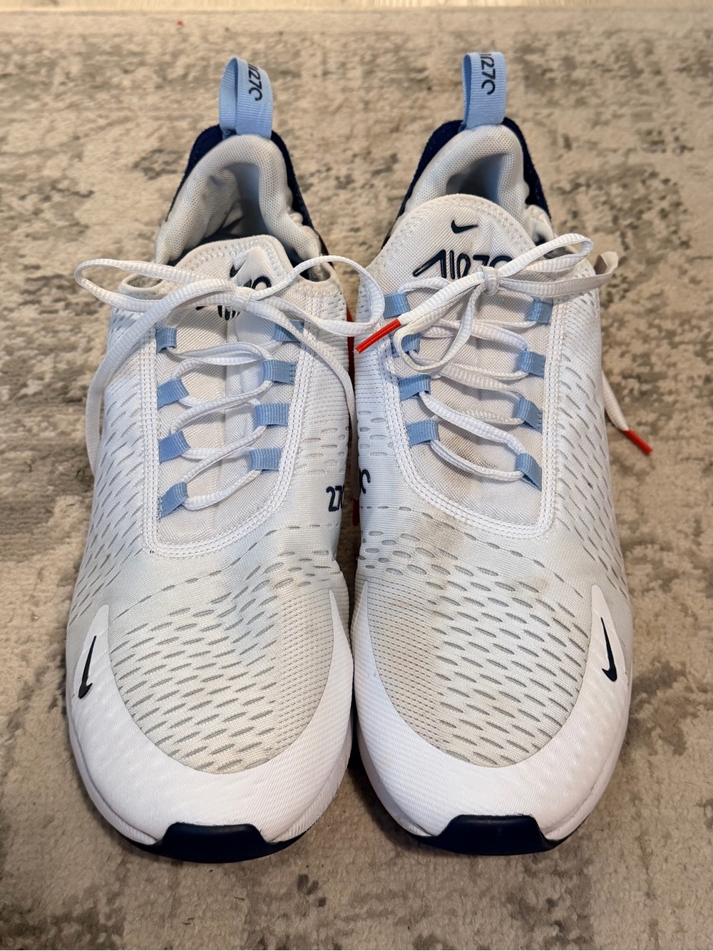 Nike Mens Air Max 270 Sneakers - White/Navy/Red - Picture 9 of 9